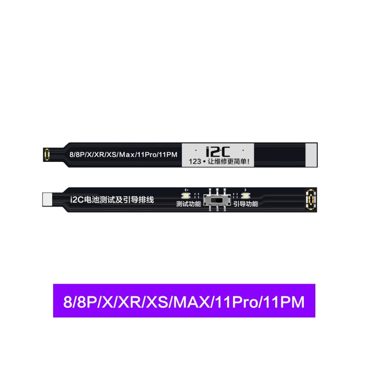i2C Battery Boot Strap Test Flex Cable, For iPhone 5 SE / 6s / 6 Plus / 6s Plus / 7 / 7 Plus, For iPhone 8 / 8 Plus / X / XR / XS / XS Max / 11 Pro / 11 Pro Max, For iPhone 11 / SE2, For iPhone 12 mini / 12 / 12 Pro / 12 Pro Max / SE3                  ...