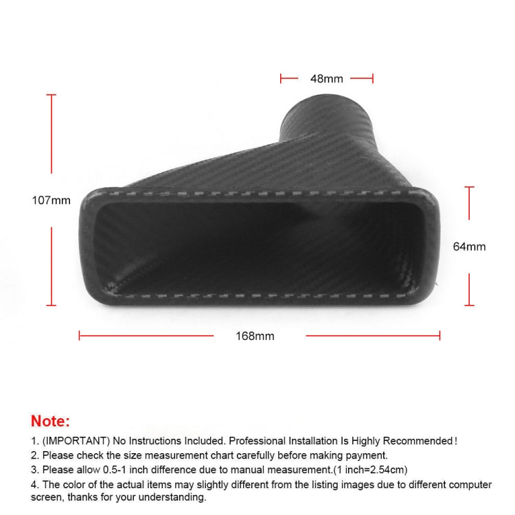 Car Modified Front Bumper Carbon Fiber Intake Pipe, BX102299-2