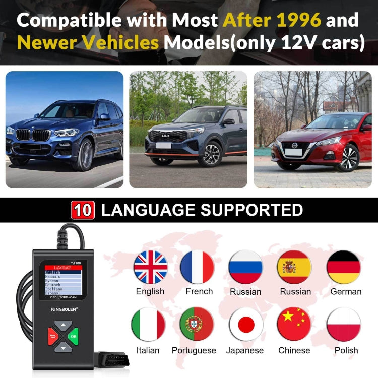 KINGBOLEN YA100 OBD2 Car Engine Fault Diagnosis Tool, YA100