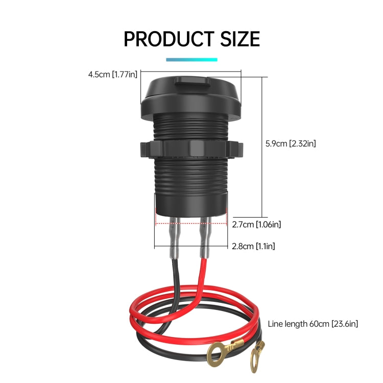 ZH-1786A2 QC3.0 USB-A + Type-C Dual Interface Car Charger, Cable Length: 60cm, ZH-1786A2