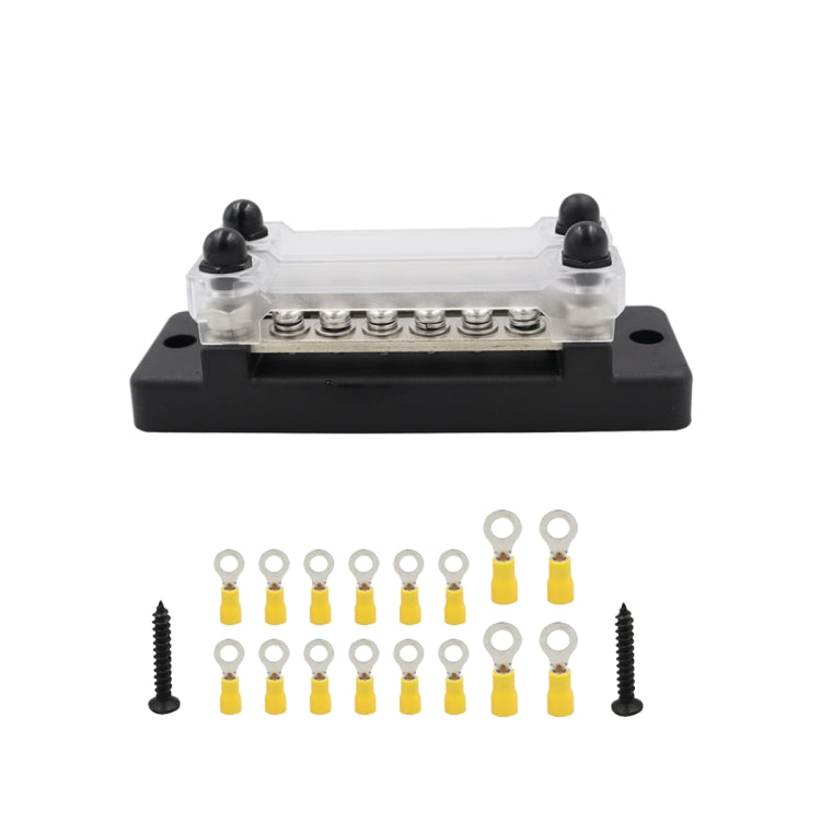 CP-3024 150A 12-48V RV Yacht Double-row 6-way Busbar with Ring Terminals, CP-3024