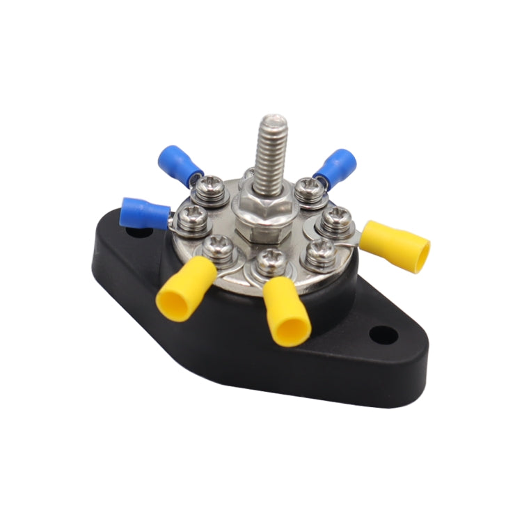 1/4 inch M6 RV Yacht 8-way Terminal Stud with 2 M5x20 Screws + 16pcs Terminals, CP-3063, CP-3064