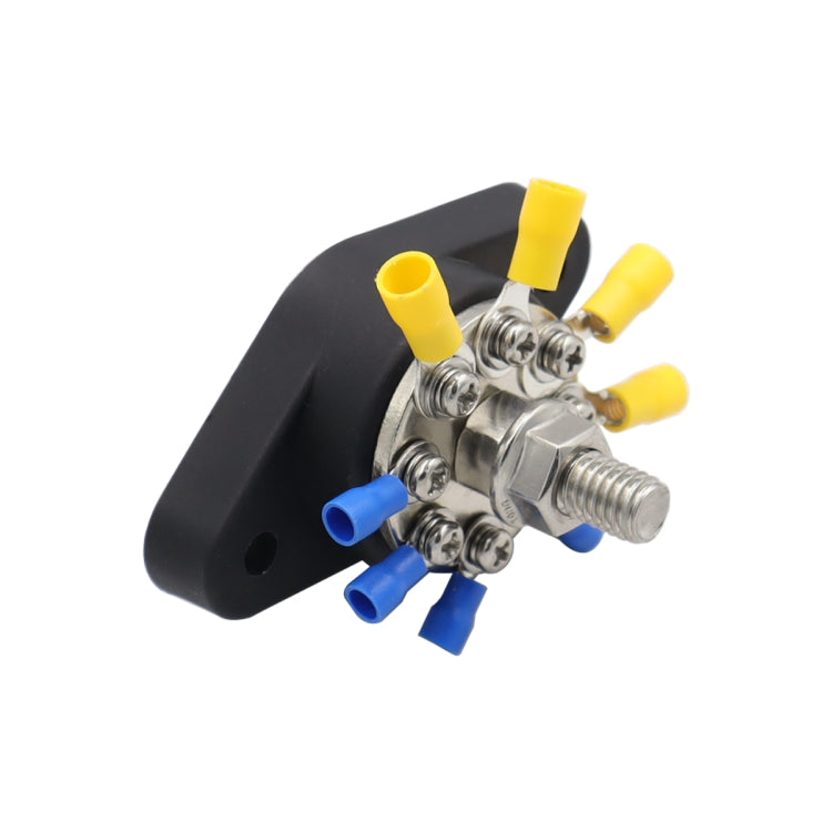 3/8 inch M10 RV Yacht 8-way Terminal Stud with 2 M5x20 Screws + 16pcs Terminals, CP-3065, CP-3066