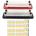 CP-3115 1 Pair 150A 12-48V RV Yacht Double-row 12-way Busbar with 56pcs Terminals, CP-3115