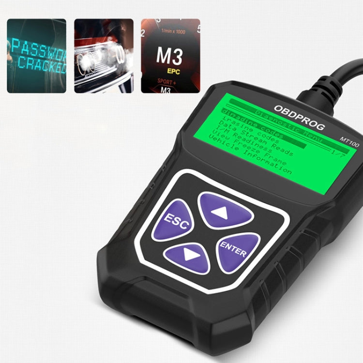 Obdprog MT100 OBD2 Scanner Car Engine Tester Car Diagnostic Tool, MT100