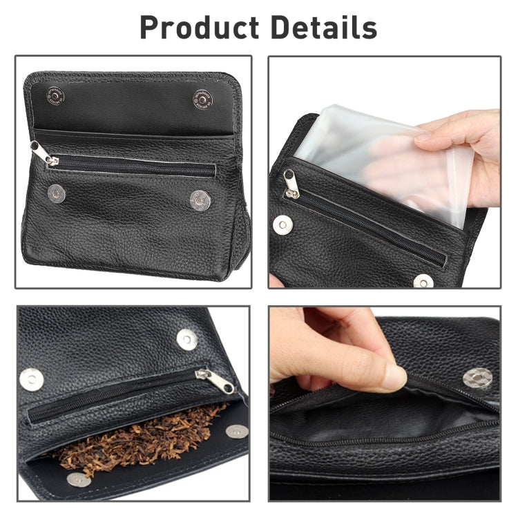 FIREDOG CL07 Portable Handcrafted Cowhide Double Pipe Bag