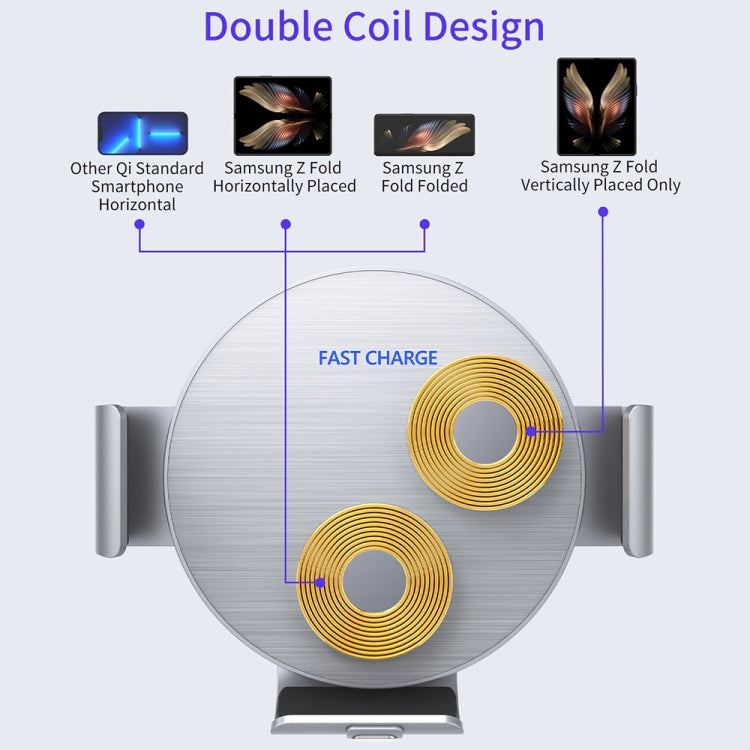 Dual Coil Car Phone Holder Wireless Charger, S9