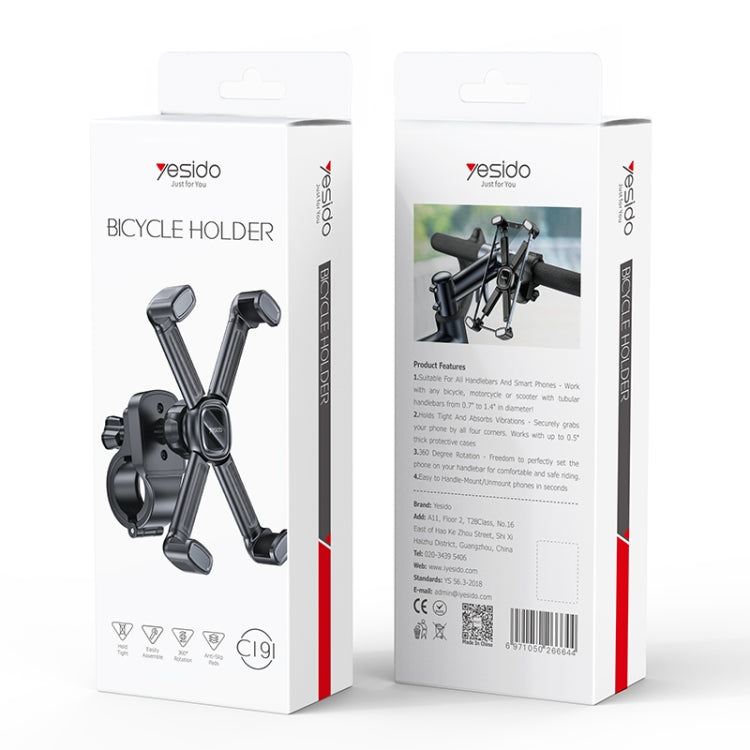 Yesido C191 4-axis Support Bicycle Handle Phone Holder, C191