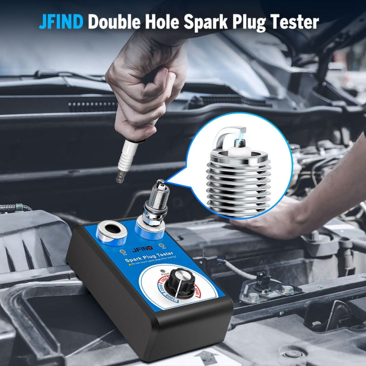 JFIND JF109 Car Double Hole Spark Plug Tester, JF109 (EU Plug)