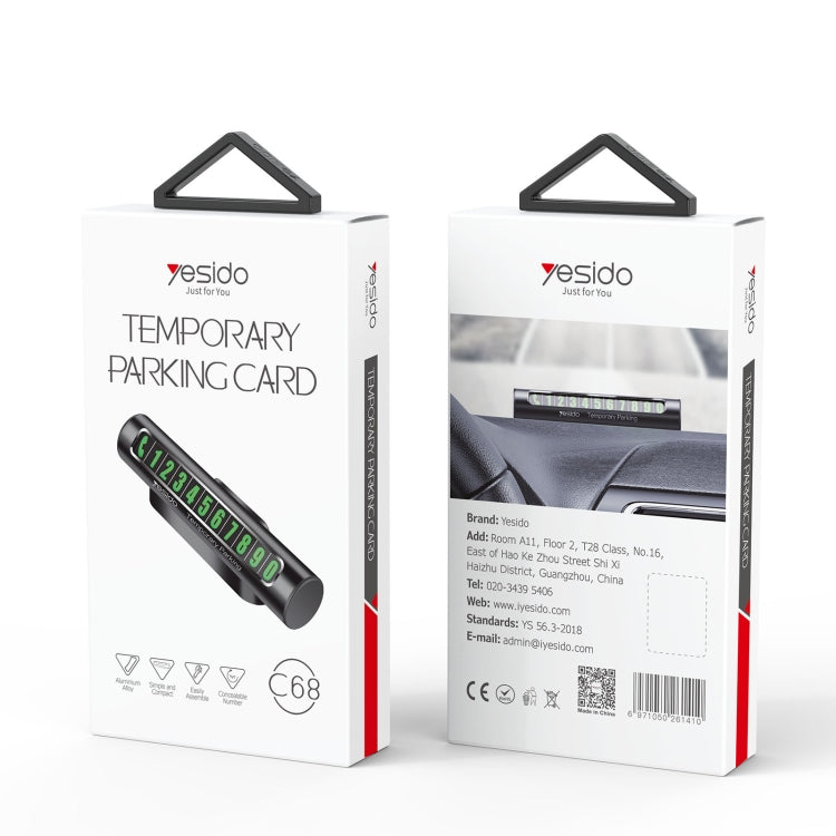 Yesido C68 Car Temporary Parking Card Magnetic Adsorption Luminous Phone Number Plate, C68