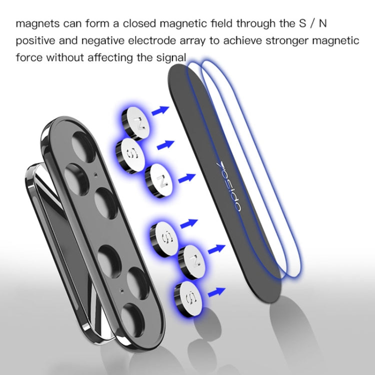 Yesido C82 Car 360 Degree Rotation Strong Magnetic Phone Holder, C82 (Silver), C82 (Black)
