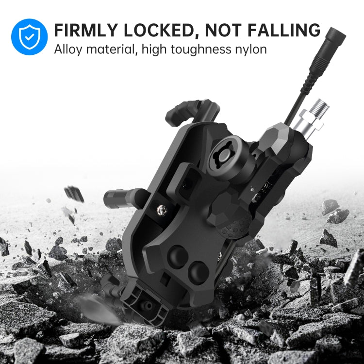 WUPP ZH-1848B1 15W Motorcycle Wireless Fast Charging Phone Navigation Holder, M8 Ball Joint, M10 Ball Joint