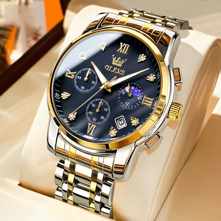 OLEVS 2858 Men Multifunctional Business Waterproof Quartz Watch