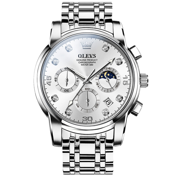 OLEVS 2889 Men Multifunctional Luminous Waterproof Quartz Watch