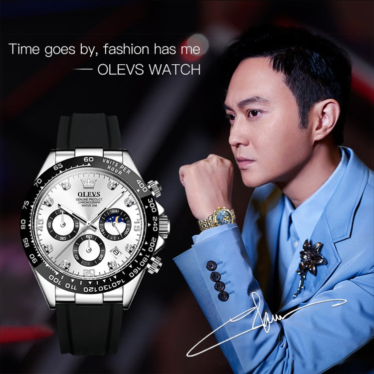 OLEVS 2875 Men Multifunctional Sports Chronograph Waterproof Quartz Watch