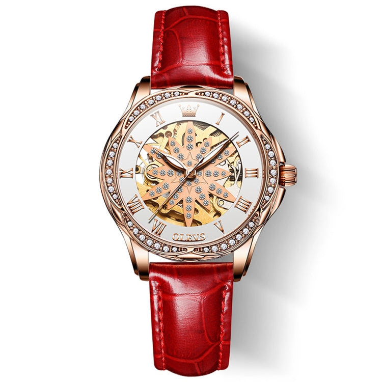 OLEVS 6681 Women Multifunctional Hollow Waterproof Mechanical Watch