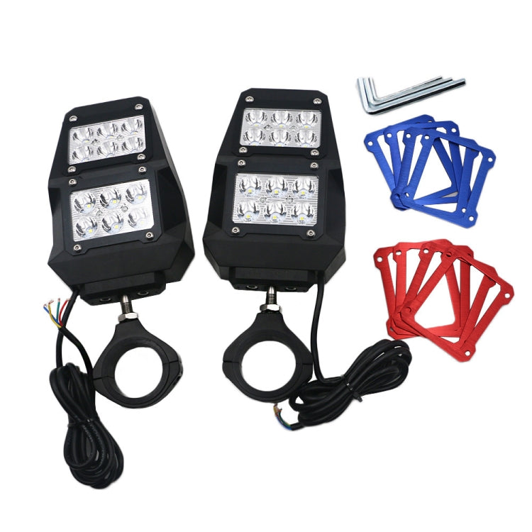 For 1.75 - 2 inch UTV-26 UTV / ATV Three Color Rear Frame Reflective Mirror with LED Lights, UTV-26