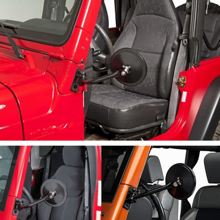 SF-JP-002 1 Pair For Jeep Wrangler Modified A-Pillar Round Shape Rearview Mirror Reversing Mirror, SF-JP-002