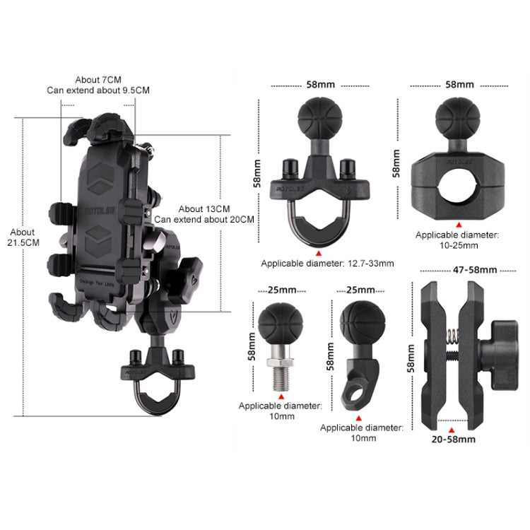 MOTOSLG Crab Motorcycle Phone Clamp Bracket, U-Type Headbar Mount with Anti-theft Lock, U-Type Headbar Mount, O-Type Rear Mirror Mount with Anti-theft Lock, O-Type Rear Mirror Mount, L-Type Rear Mirror Mount with Anti-theft Lock, L-Type Rear Mirror Mou...