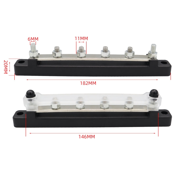 CP-3122 1 Pair 150A 48V RV Yacht Car High Current Single-row 4-way Terminal Busbar, CP-3122