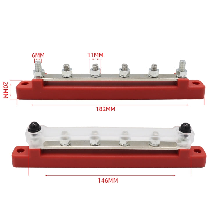 1 Pair RV Yacht 150A High Current Single-row 4-way Busbar with 12pcs Terminals, CP-3125