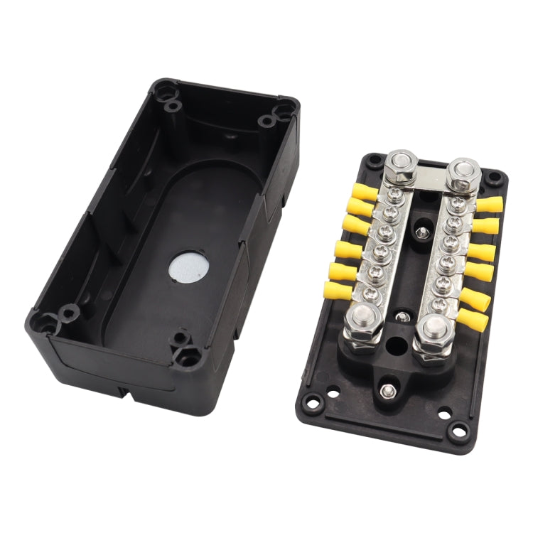 1 Pair 150A 12-48V RV Yacht Modified Double Row 12-way M6 Terminal Busbar with 24pcs Terminals, CP-3160