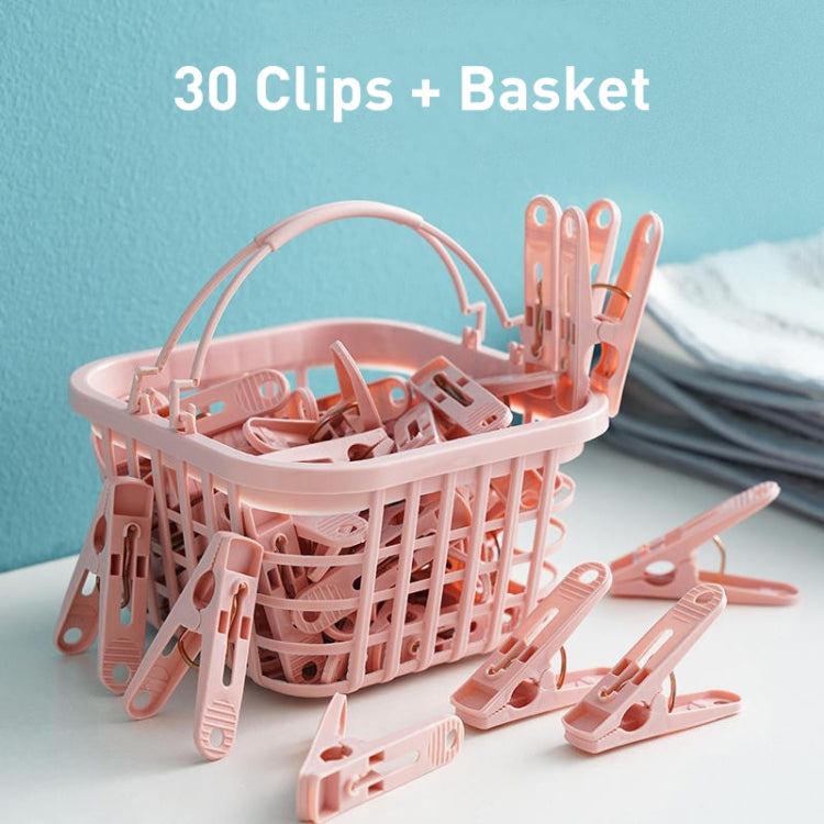 Multifunctional Clothespin Household Plastic Basket Sock Clip 30 / Box, Random Color