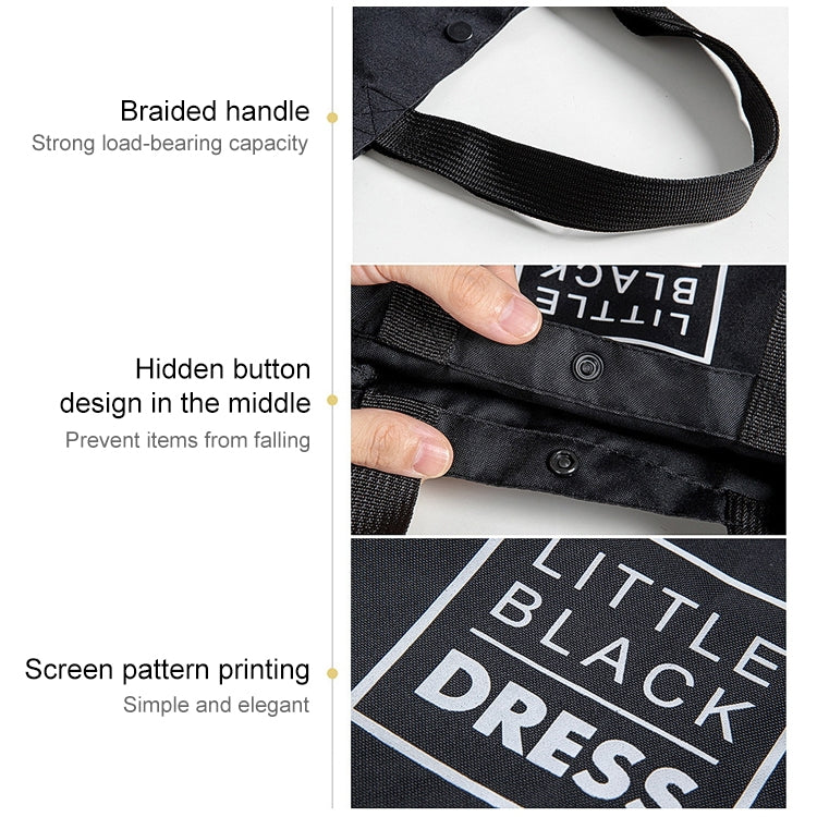 Oxford Cloth Eco-friendly Shopping Bag Large Capacity Folding Portable Small Canvas Bag, 24x25.5x9.5cm, 34x11x27cm, 43x12x33cm, 53x17x38cm