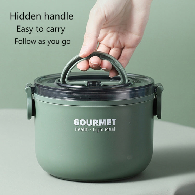 304 Stainless Steel Insulated Bowl Student Plastic Shell Lunch Box, Single-Layer 1000ml, Dual-Layer 1600ml, Tri-Layer 2200ml