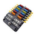CP-4039 12 Way Fuse Block with 24pcs Fuses and 12pcs Terminals, 12 Way with 12pcs Terminals