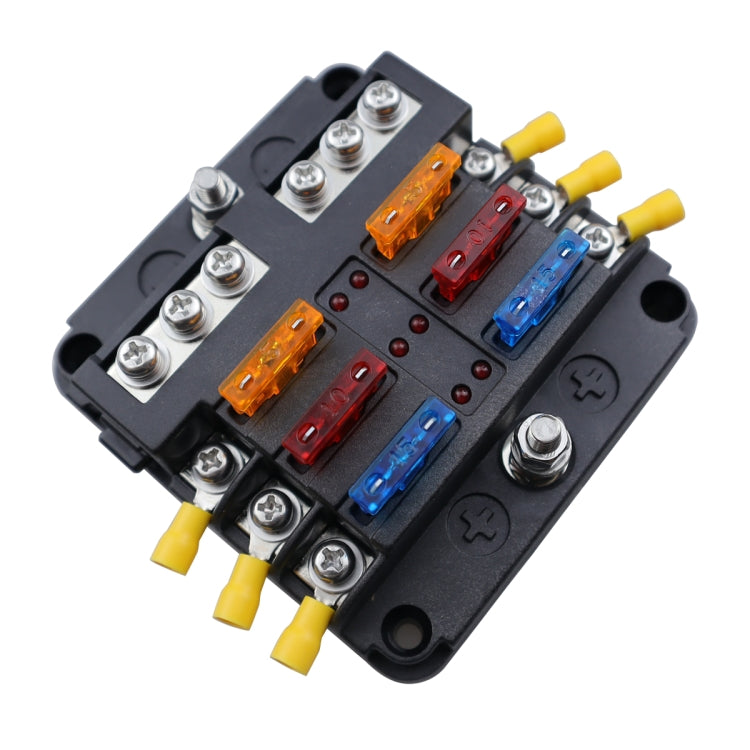 CP-4040 6 Way Fuse Block with 12pcs Fuses and 12pcs Terminals, 6 Way with 12pcs Terminals