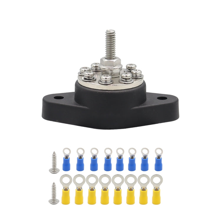 5/16 inch M8 RV Yacht 8-way Terminal Stud with 2pcs M5x20 Screws + Terminals, CP-4101, CP-4102