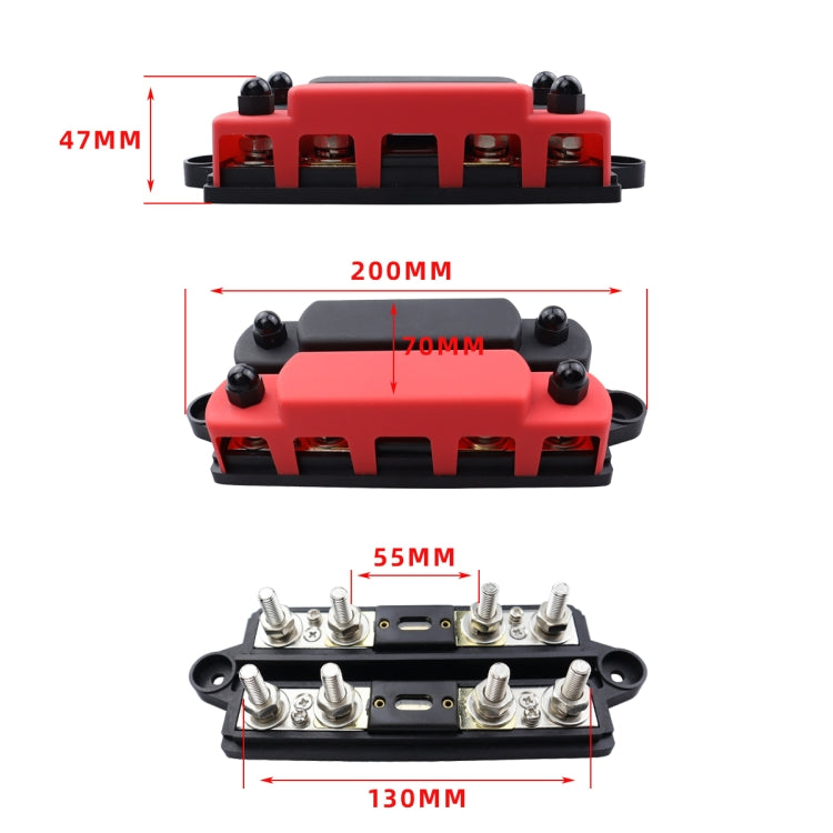 CP-4133 RV / Yacht M6 4-stud Double Row Busbar, CP-4133