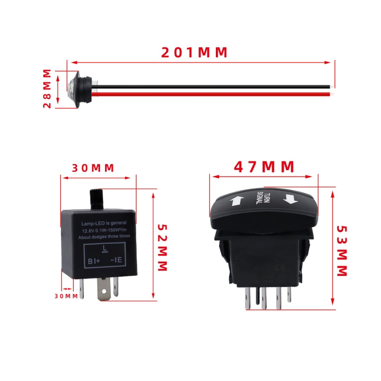 CP-4308 ATV UTV Turn Signal Fault Light Horn Wiring Harness Kit, CP-4308
