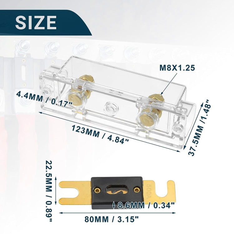 3 in 1 ANL Car Audio Modified Fuse Holder with 200A Fuse, 50A, 80A, 100A, 120A, 125A, 150A, 200A, 250A, 300A, 400A, 500A