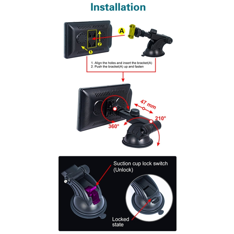 X70-1 Car 7 inch IPS Portable Smart Screen Wireless Screen Projection Carplay Android Auto, without Reversing Camera