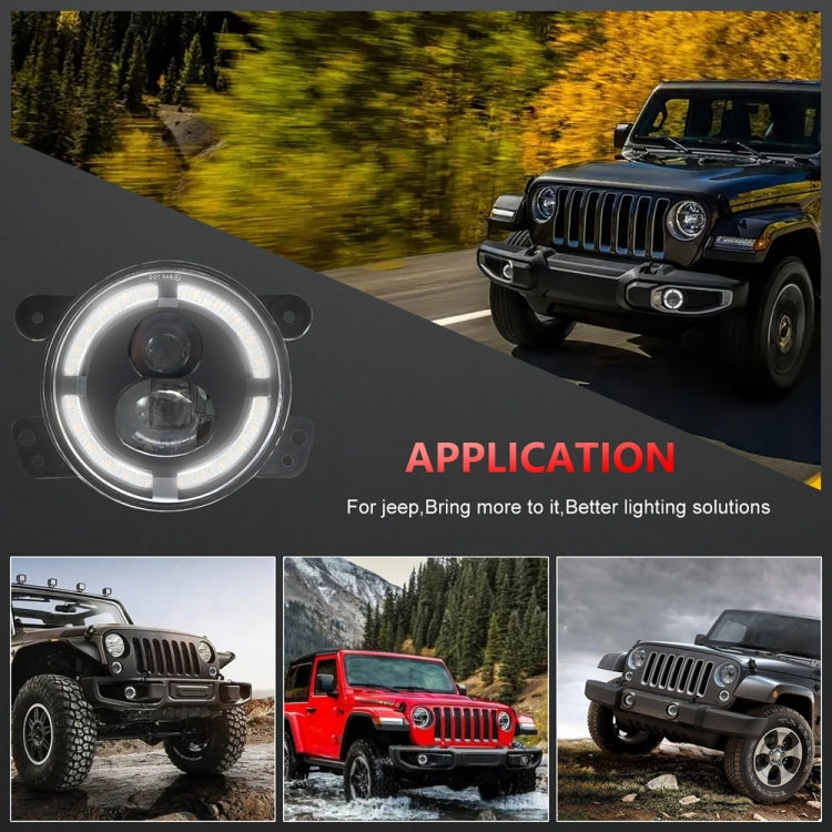 Y4 4 inch 1 Pair Light Guide Dual Lens Fog Light, For Jeep Wrangler JK 2 Door 2007-2015