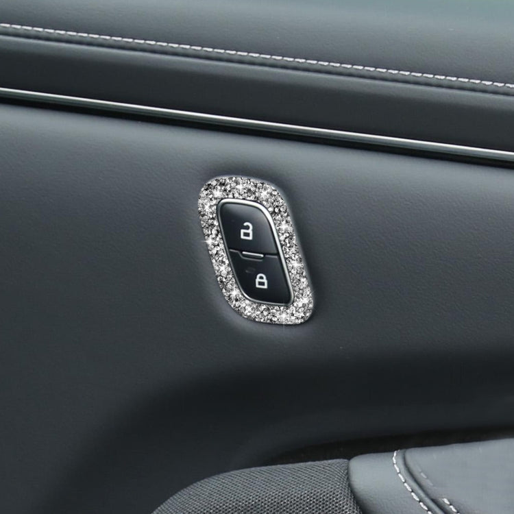 For Ford Mustang Mach E 2021 Car Door Lock Button Diamond Decorative Sticker, Left Drive, Door Lock Button