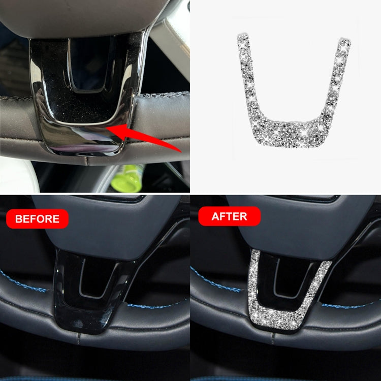For Ford Mustang Mach E 2021 Car Steering Wheel Diamond Decorative Sticker, Steering Wheel