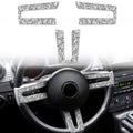 For Ford Mustang 2005-2009 3 in 1 Car Steering Wheel Diamond Decorative Sticker, Left Drive, Car Steering Wheel