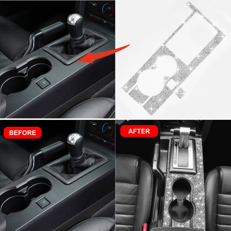 For Ford Mustang 2005-2009 Car Gear Panel Diamond Decorative Sticker, Left Drive, Gear Panel