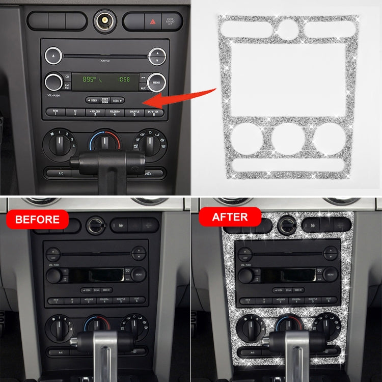 For Ford Mustang 2005-2009 Car Air Conditioning Control Panel Diamond Decorative Sticker, Left Drive, Air Conditioning Control Panel