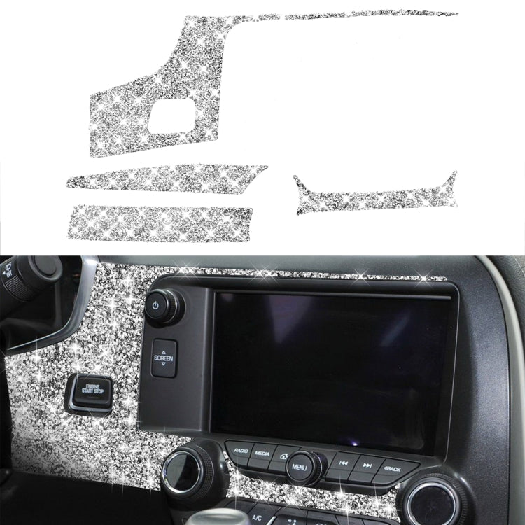 For Chevrolet Corvette C7 2014-2019 4 in 1 Car Central Control Panel Diamond Decorative Sticker, Left Drive, 4 in 1 Central Control Panel