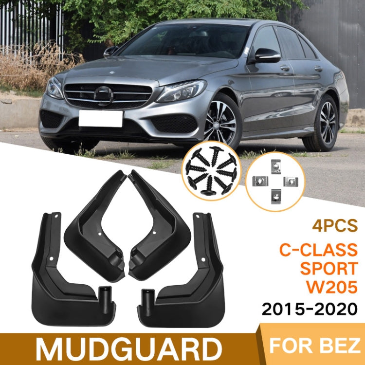 4pcs/Set Car Auto Soft Plastic Splash Flaps Fender Guard, For Mercedes-Benz C-Class W205 Sport 2015-20, For Mercedes-Benz C-Class W205 2015-2020, For Mercedes-Benz C-Class W205 Sport 2008-14, For Mercedes-Benz C-Class W205 2011-2014                    ...