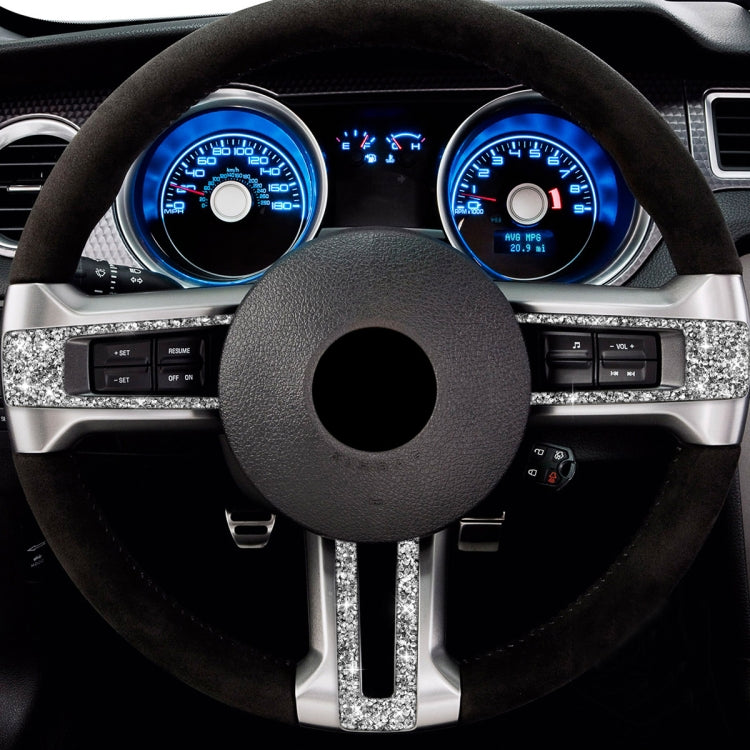 3 in 1 Car Steering Wheel Diamond Decoration Sticker, Left Hand Drive, Steering Wheel
