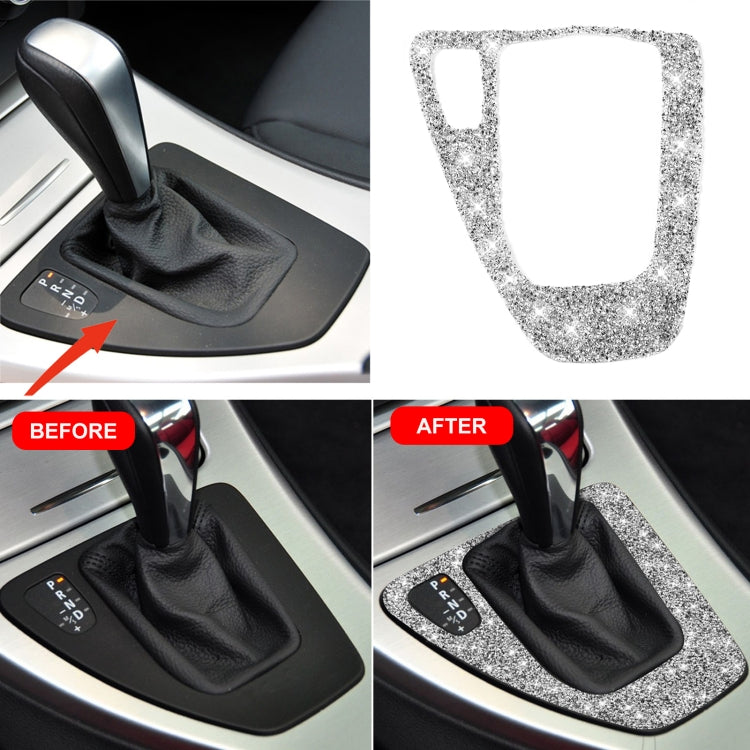 For BMW 3 Series E90 / E92 2005-2012 Car Gear Panel Diamond Decorative Sticker, Left Drive, Gear Panel