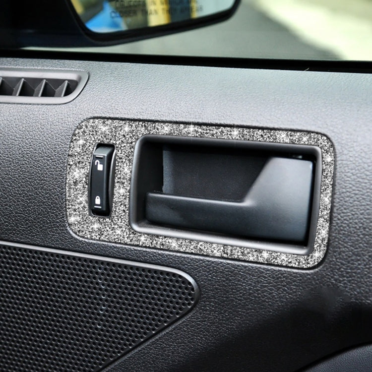2pcs Car Door Inner Handle Diamond Decoration Sticker, Left Hand Drive, Door Inner Handle