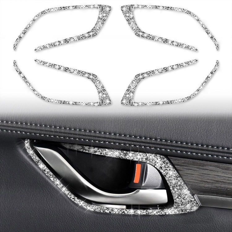For Mazda CX-5 2017-2018 Car Interior Door Handle Diamond Decorative Sticker,Left and Right Drive Universal, Car Interior Door Handle
