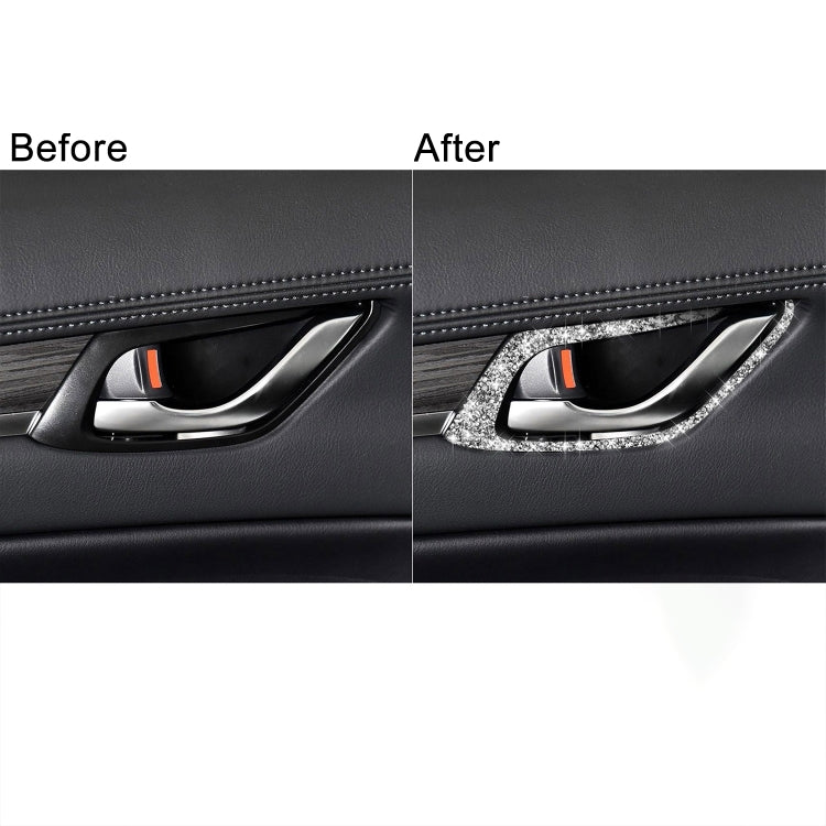 For Mazda CX-5 2017-2018 Car Interior Door Handle Diamond Decorative Sticker,Left and Right Drive Universal, Car Interior Door Handle