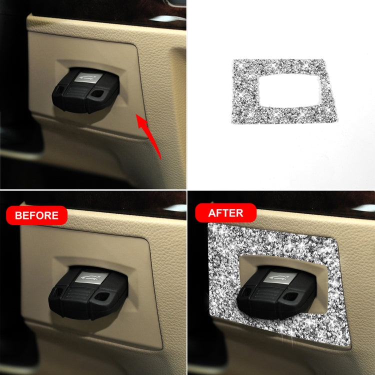 For BMW 3 Series E90 2005-2012 Car Ignition Switch Frame Diamond Decorative Sticker, Left Drive, Ignition Switch Frame, Left Drive
